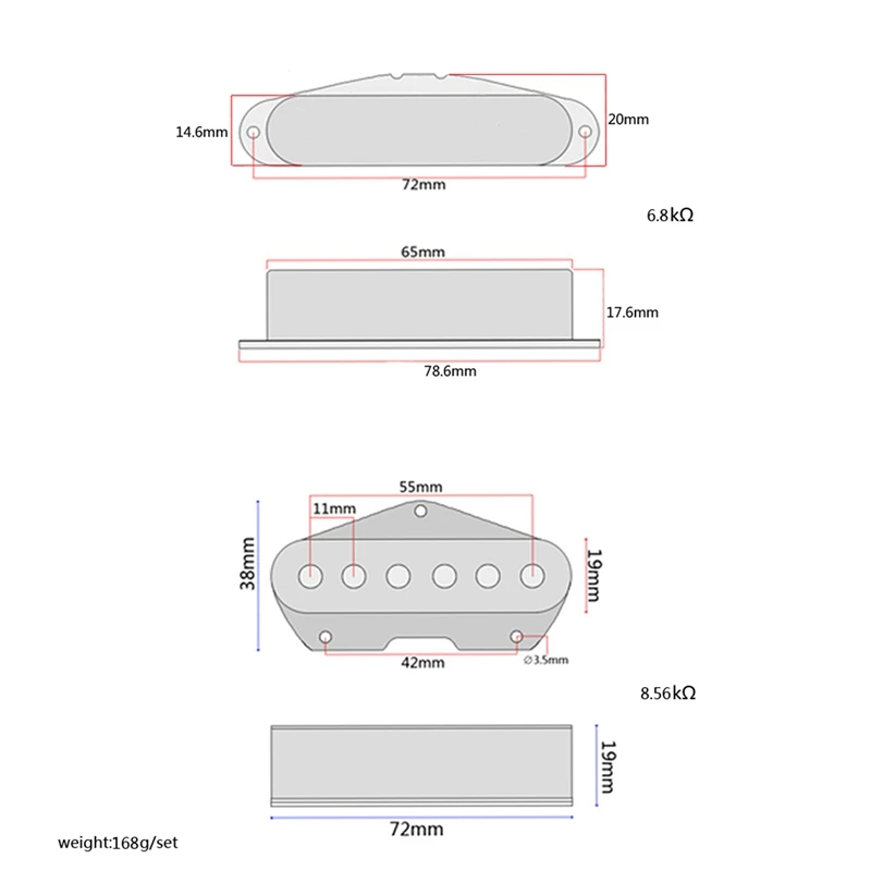 

Humbucker Pickup Bridge Dual Coils Pickup Set for Electric Guitar Musical Instrument Parts Accessories