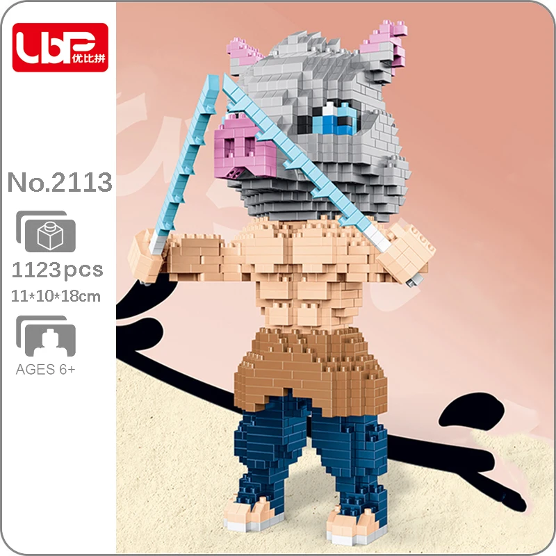 

LBP 2113 аниме рассекающий демонов хэшибира иносукэ свинка Монстр воин 3D Мини Алмазные блоки конструктор для детей без коробки