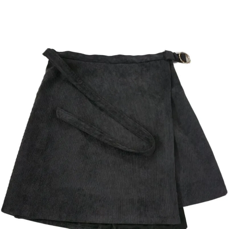 Женская винтажная Вельветовая мини юбка асимметричная бесшовная стрейчевая