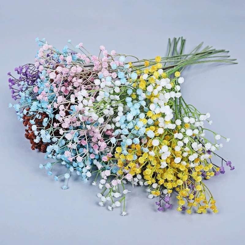 

40cm Small Fresh Simulation Gypsophila Bouquet, DIY Living Room Home Flower Arrangement,Wedding Decoration Flower Plastic Flower