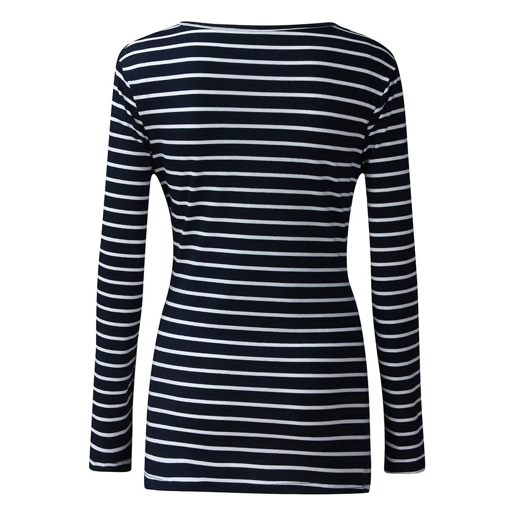 Одежда для беременных женская блузка в полоску с длинным рукавом кормления