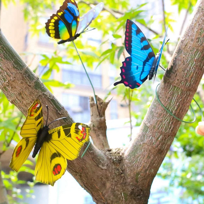 

Butterfly Stakes, 50Pcs Garden Butterfly Ornaments, Waterproof Butterfly Decorations for Indoor/Outdoor Yard, Patio Plant Pot