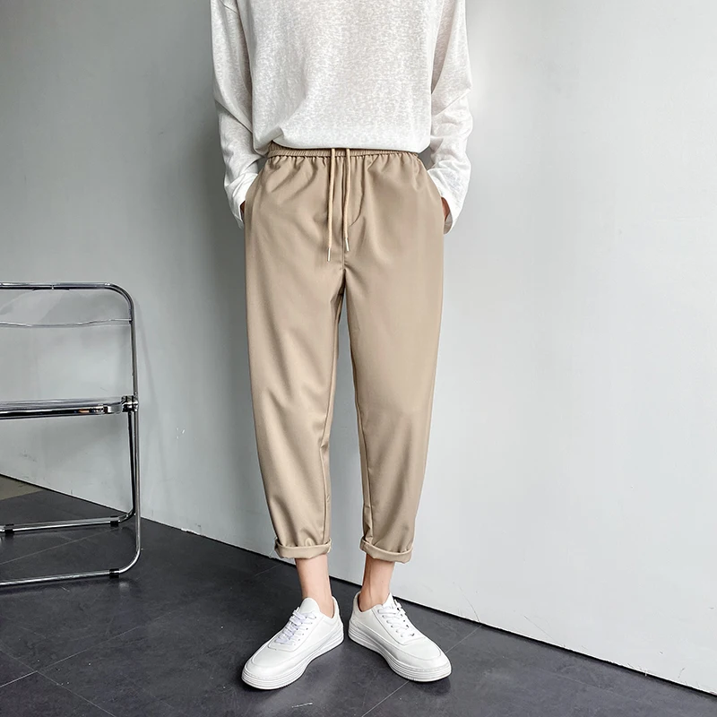 

Solid Color Three-dimensional Formal Suit Pants Men Korean Fashion Loose Casual Pants Men Treetwear Retro Straight Leg Pants Men