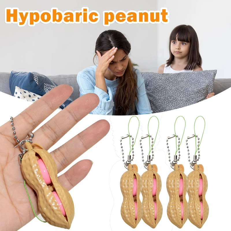 

Hot Peanut Squishing Venting Stress Fidget Toy Novelty Stress Reliever Toys for Adult Kids Novelty Gifts 7x2.5cm ED889