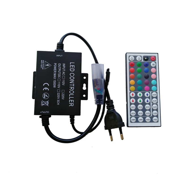 RGB led контроллер 1500 Вт AC 220 В 110 для SMD 3528 5050 Светодиодная лента 44 клавиши ИК пульт