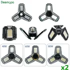 Деформируемая лампа E27, 2 шт.лот, светодиодная лампа 40 Вт, 60 Вт, 80 Вт, гаражный свет, AC85-265V деформируемый свет для мастерской, склада, завода, спортзала