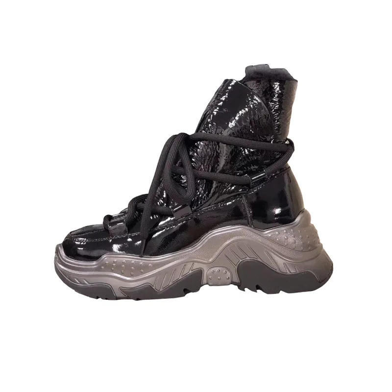 Bottes femme/Новая зимняя обувь; женские зимние ботинки; зимние ботинки из натуральной кожи с перекрестной шнуровкой; botas mujer