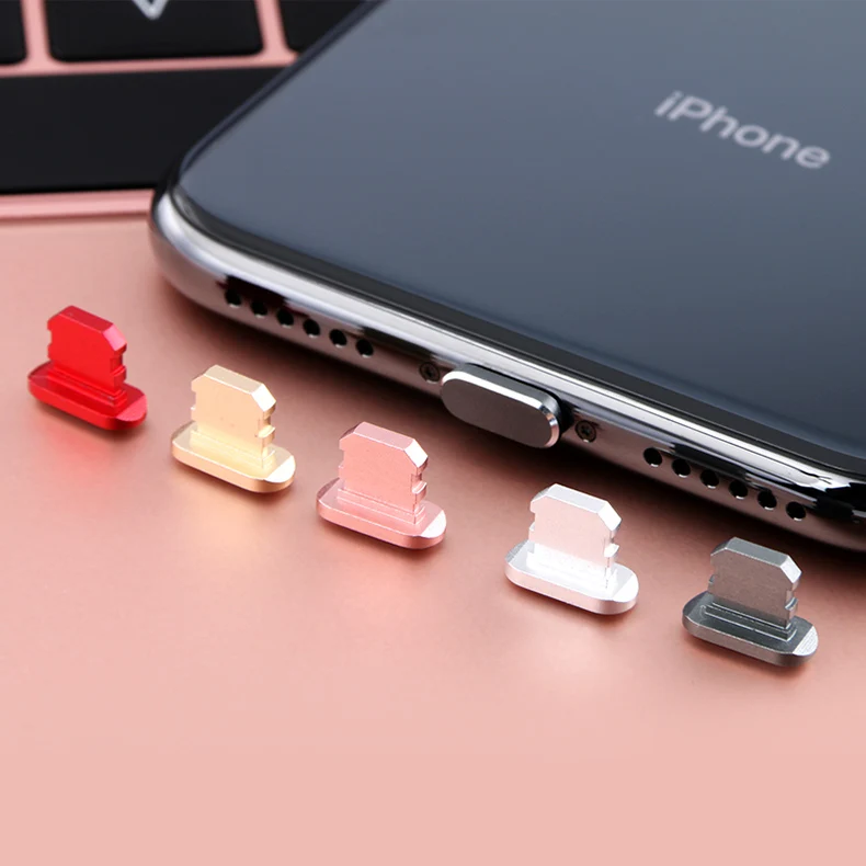 Зарядный порт для iPhone Xs Max, XR, X, 8 Plus, 7, 6s, 5 SE, аксессуары для iPad Mini, алюминиевый материал, защита от пыли-3