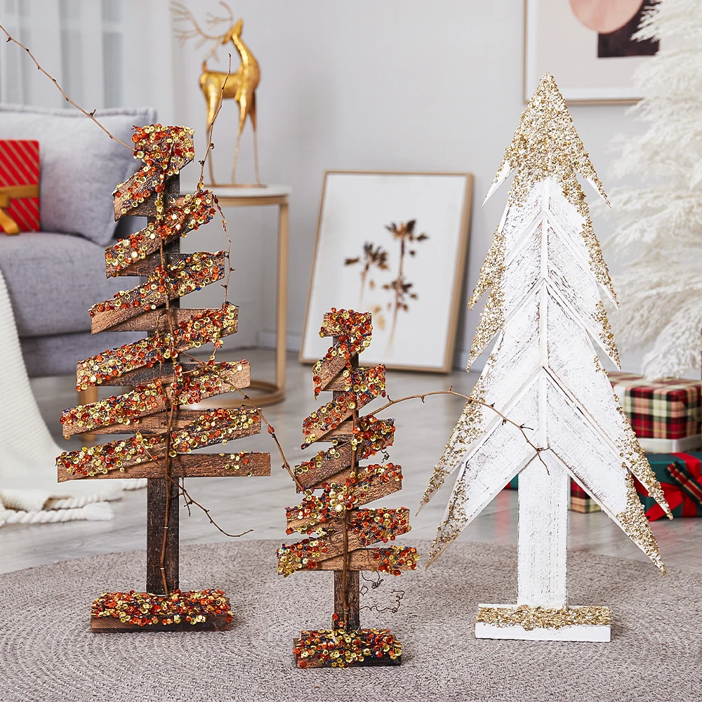 

Деревянная Рождественская елка Рождественское украшение для домашнего камина/настольные рождественские украшения