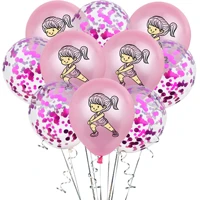 ballons decoration birthday pink girl round boys printed 20pcs 12inch confetti gender reveal baby shower decorations