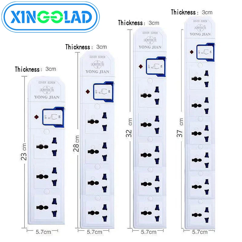 Универсальный Сетевой удлинитель 3/4/5/6 розеток без шнура 10 А 250 В|Удлинители