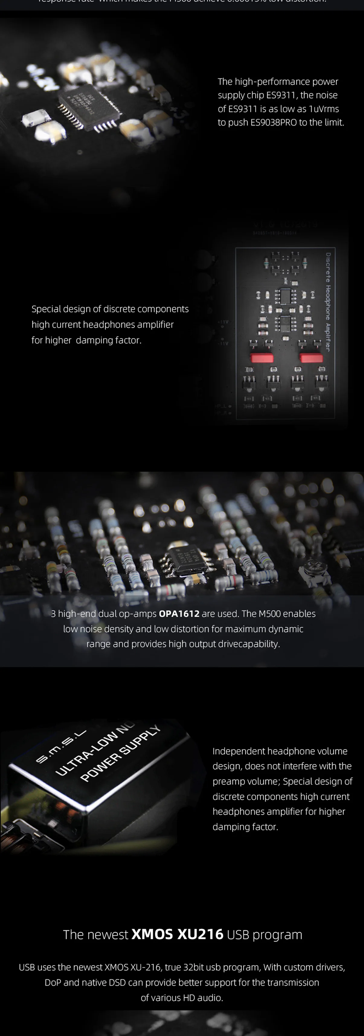 SMSL M500 MQA dac усилитель для наушников ES9038PRO декодирование аудио USB DAC XMOS XU216 DSD512 32 бит/768 кГц USB/OPT/коаксиальный вход