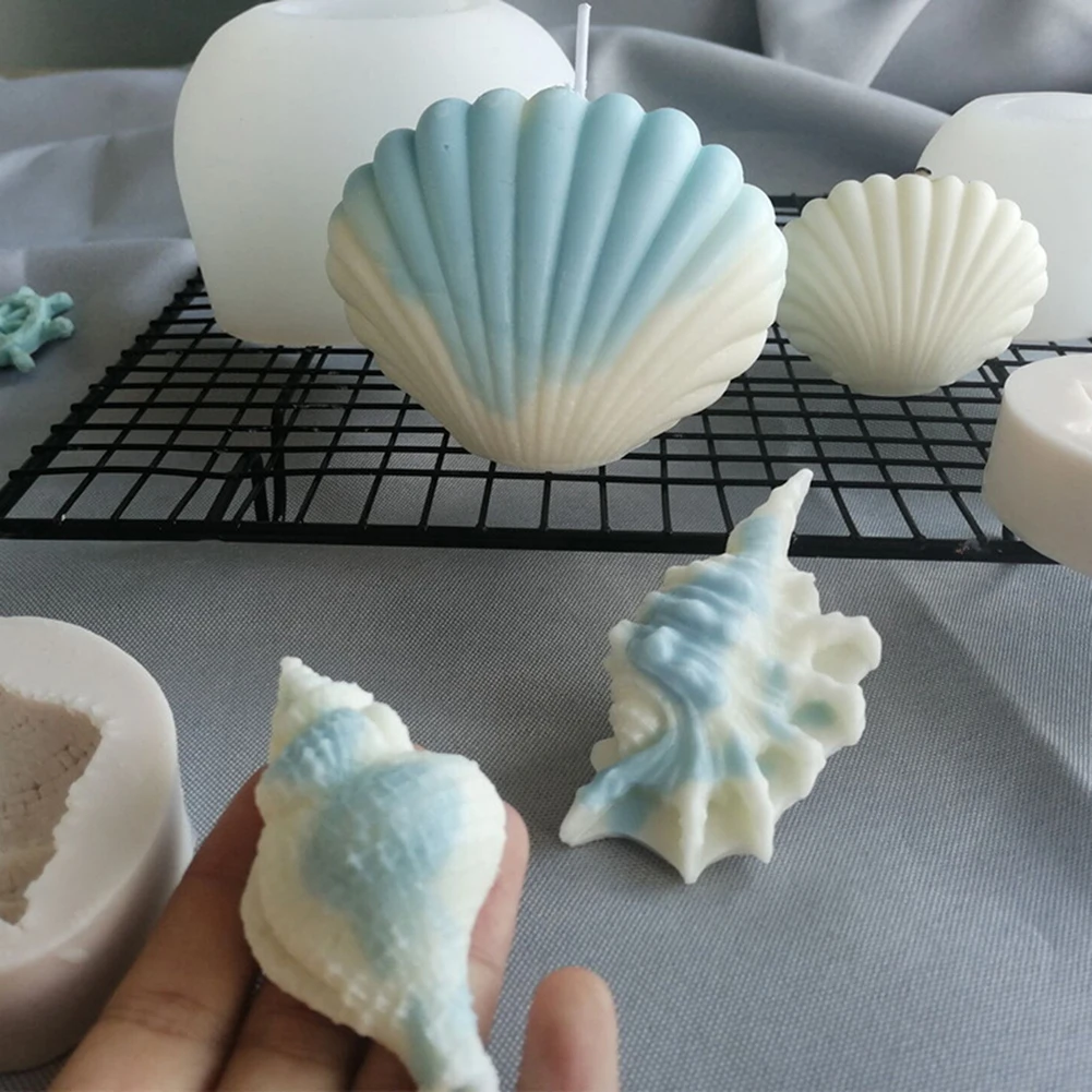 

Shell Aromatherapy Candle Silicone Mold Conch Creative Three-dimensional Decoration Decoration Handmade Soap Baking Tools