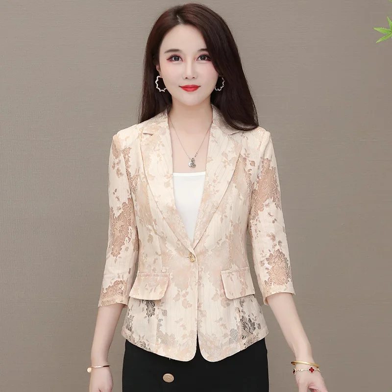 Женский кружевной костюм с лацканами повседневный облегающий пиджак топом для