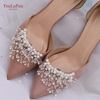 youlapan x13 1 pair rhinestone pearl shoe clips crystal charm flower decorative shoe clips fashion wedding shoes accessories