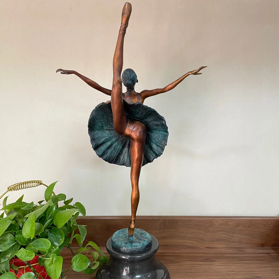 

Large Ballet Dance Female Sculpture Bronze Western Ballerina Girl Art Hot Castiing Classy Home Decoration Gifts