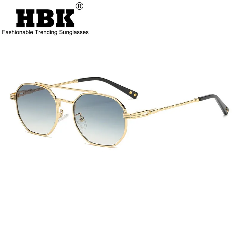 

Солнцезащитные очки HBK круглые для мужчин и женщин, зеркальные ретро-очки в металлической оправе, винтажные Роскошные для вождения, UV400