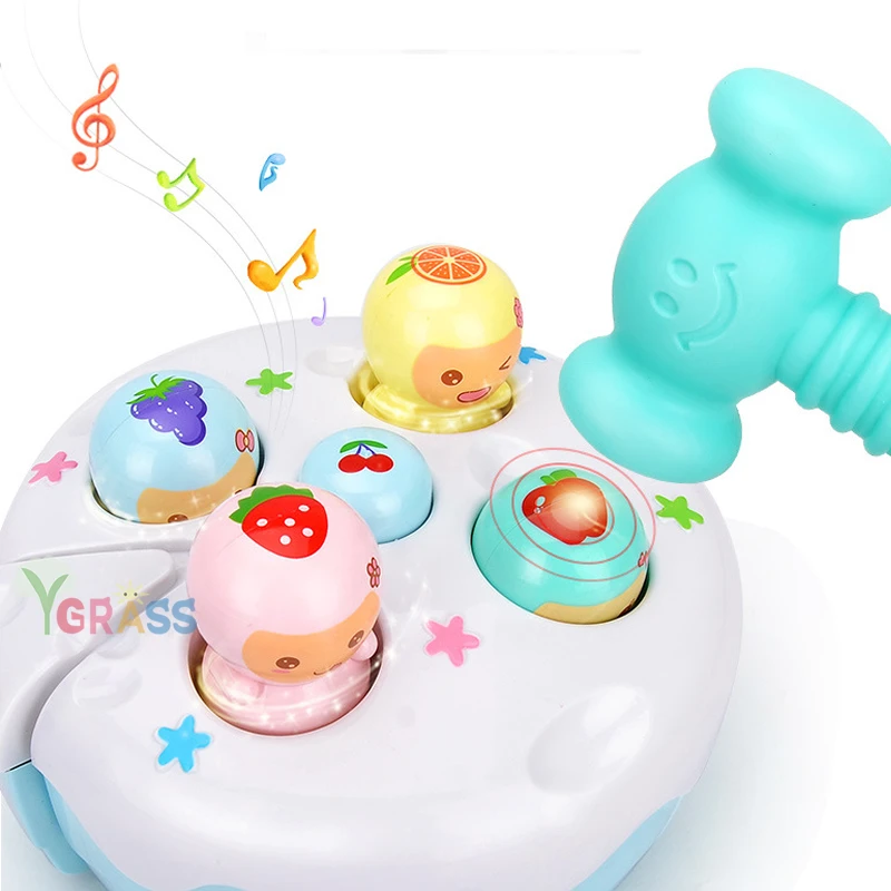 Детские погремушки игрушечный молоток электрический музыкальный