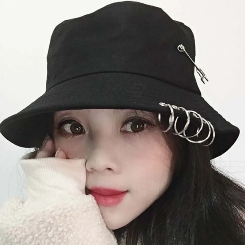 

Folding Fishing Cap Fisherman Outdoor Hunting Cool Unisex Iron Ring Bucket Hat Summer Autumn Fashion Solid Color Fishing Sun Hat