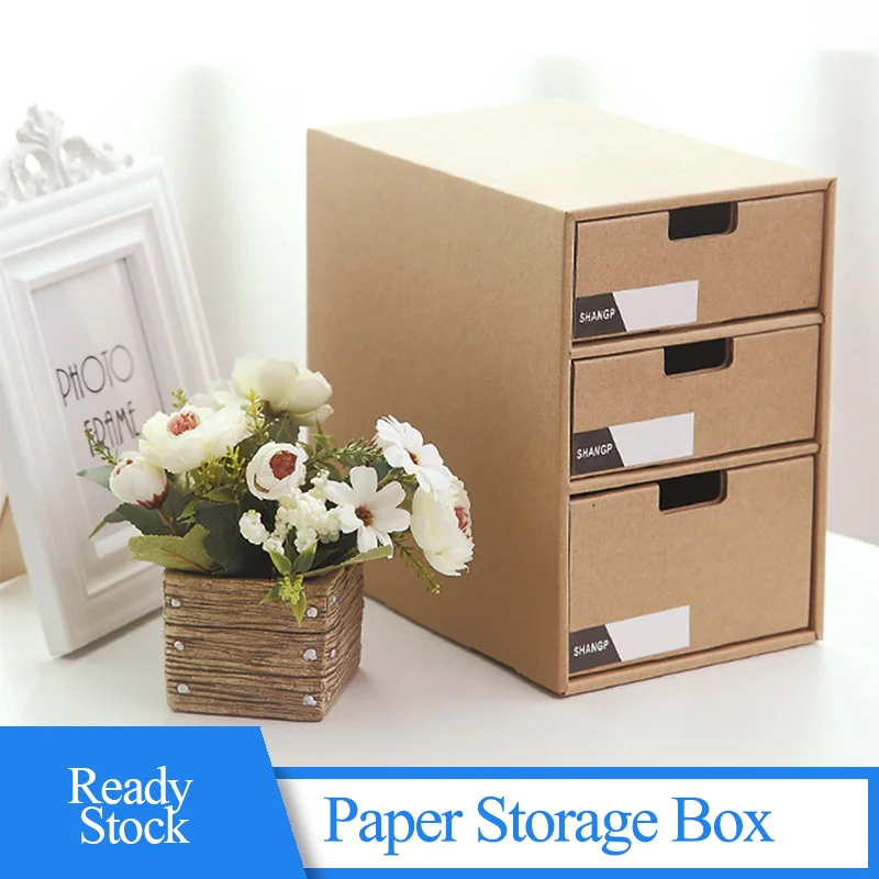 3 слоя настольного хранения бумажного типа Шкаф стол файл отделочная коробка
