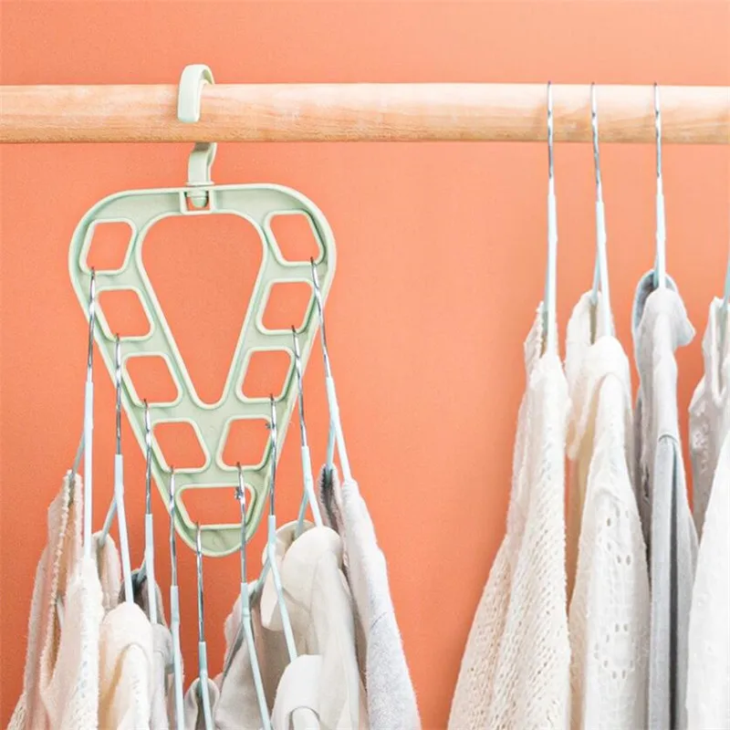 

9-Hole Magic Clothes Hanger Multi-port Support Circle Clothes Drying Racks Rotating Multifunction Plastic Scarf Storage Rack