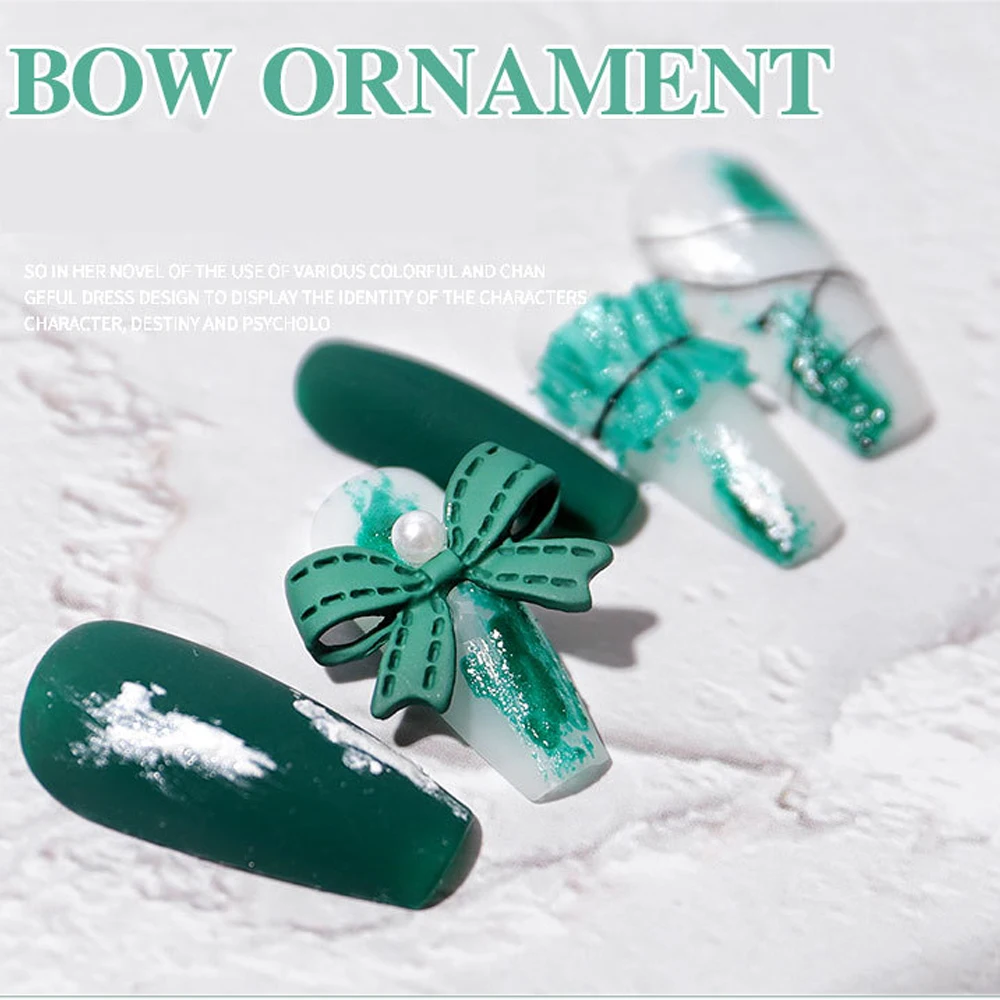 

10Pcs Delicate 3D Bow Ornament DIY Nail Art Decoration Charms Nail Rhinestones Alloy Manicure Accessories