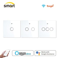 wifi wall touch switch eu no neutral wire required smart light switch 1 2 3 gang 220v tuya smart home support alexa google home