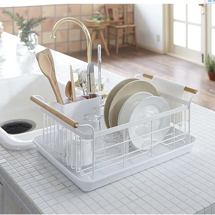 

Japanese wrought iron dish rack drain rack kitchen racks cutlery drain rack storage tray drain dry dishwashing box