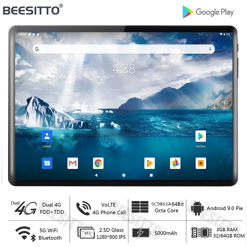 Бесплатная доставка Набор из 10 дюймовый планшет Octa Core Android 9 Pie 3 Гб оперативной