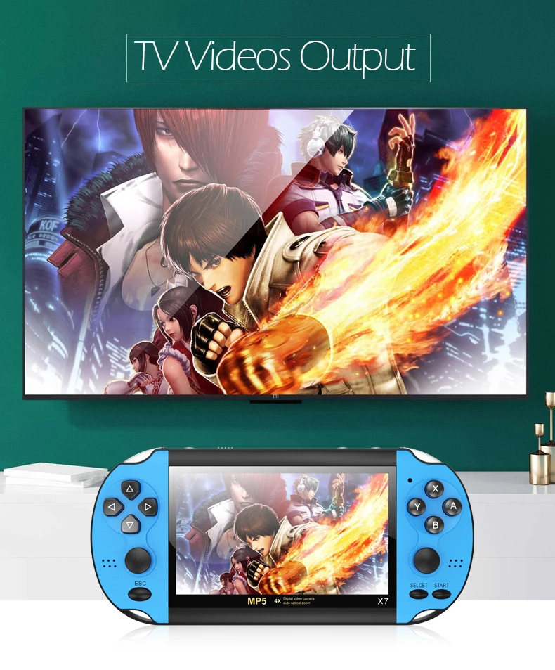X12 5.1 inch Handheld Portable Game Console Player Dual Joystick 8GB preloaded 1000 free games support TV Out videogame machine |