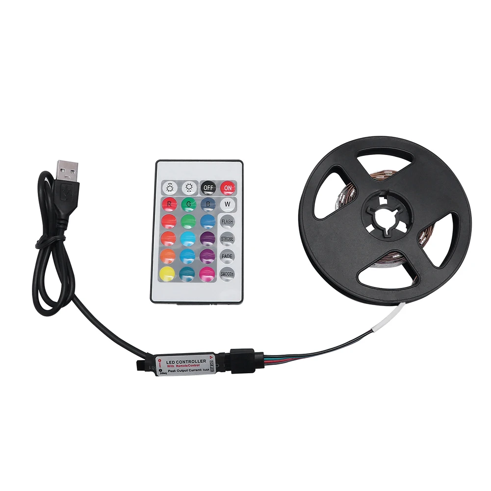 

2m LED USB Strip Light Waterproof RGB Remote Control Flexible Ribbon Tape Lamp for Outdoor Indoor Festival Party Decor