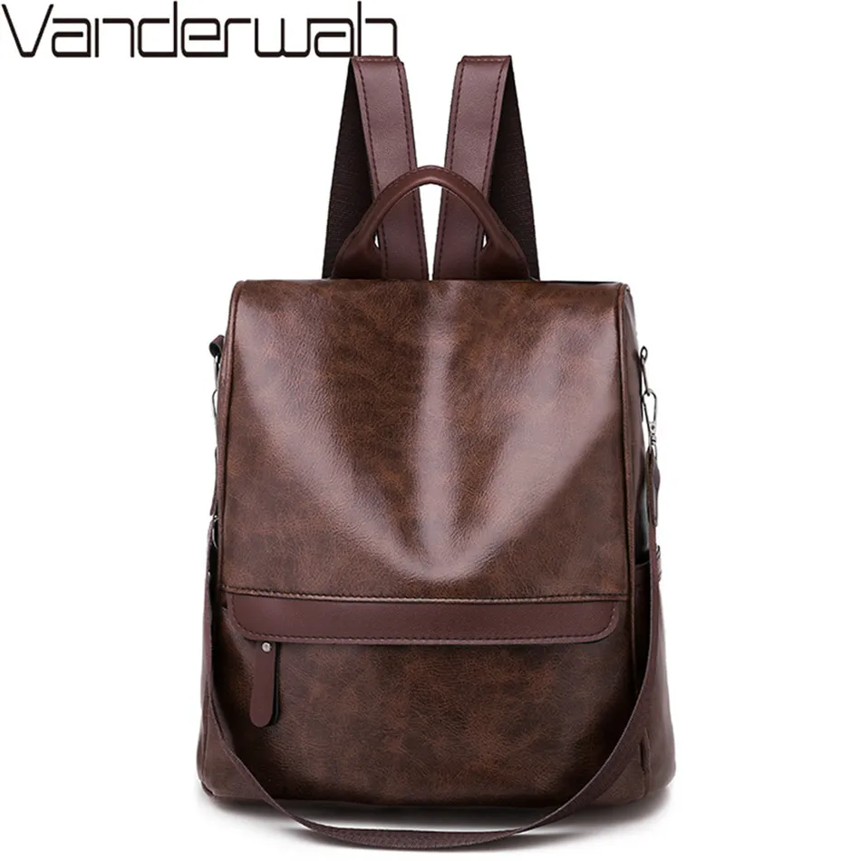 Водонепроницаемый рюкзак из искусственной кожи противоугонная женская сумка на