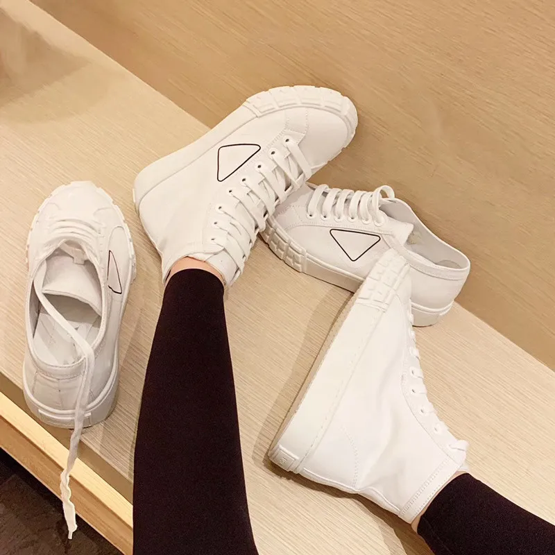 

Canvas Woman Sneakers Fashion Geometric High Top Ladies Casuals Shoes