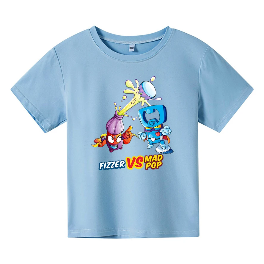 

2021 Boys Girls T Shirt Summer Kids Baby Superzings T Shirt Super Zings Boy Contain Cotton Sport Children Clothing 4-14 Years