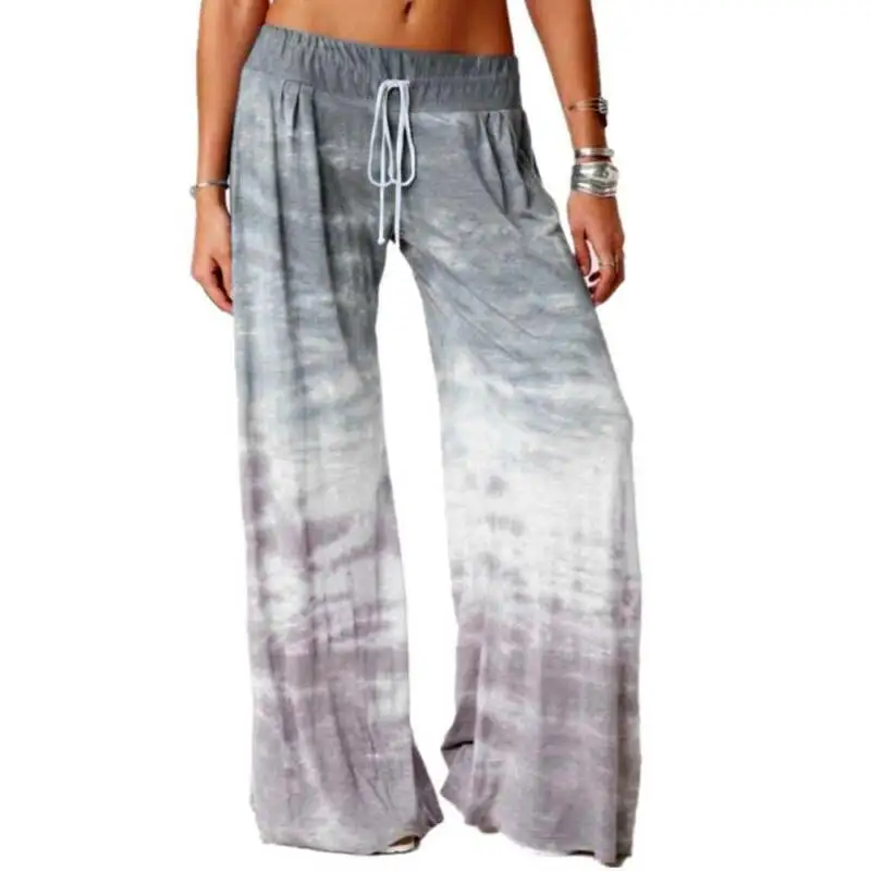 

Women Gradient Wide Leg Long Loose Trousers Palazzo Casual Baggy Pants Plus Size