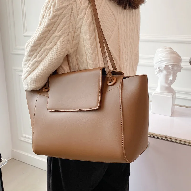 

Women Shoulder Bag New Tote Bag Large Capacity Double Strap New Casual Simple SlingShoulder Messenger Bag Ladies Handbags