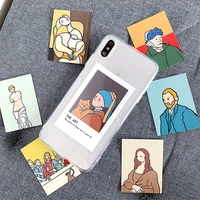 fashion oil painting clear soft phone case for iphone xr xs max x 11 12 pro max case for iphone 6 6s 7 8 plus photo frame cover