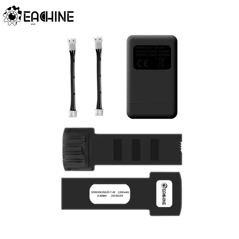 

Зарядное устройство USB Eachine E511 E511S 2 в 1, зарядное устройство, концентратор с 2 шт. 7,4 В, 1200 мАч, литий-полимерная батарея, запасные части для ради...