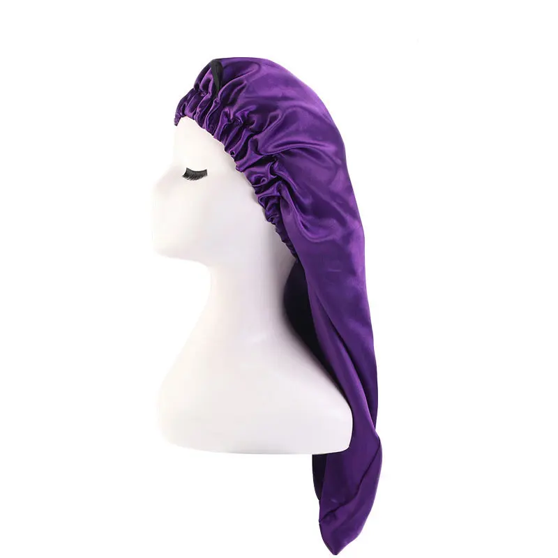 

Elastic Buckle Headscarf Long Tail Chemo Cap women Long Tube Satin Pirate Cap fashion Headscarf Turban Hat Pirate Cap Braid Hat