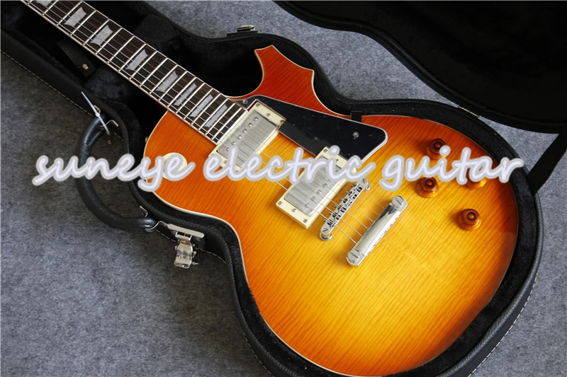 Высококачественная китайская электрогитара Suneye Boston Sunset Fade Тигр огонь покрытие