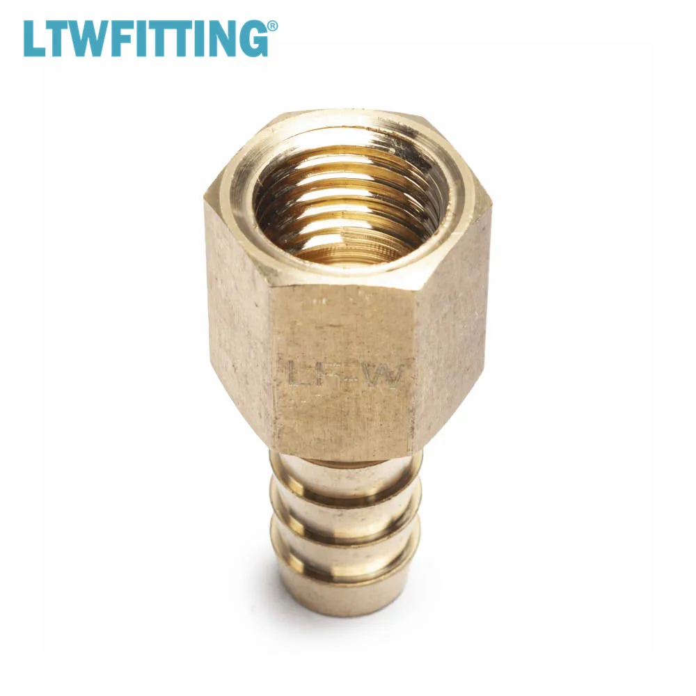 LTWFITTING Brass Fitting Coupler / Adapter 3/8&quot Hose Barb x 1/4&quot Female NPT Fuel Gas | Обустройство дома
