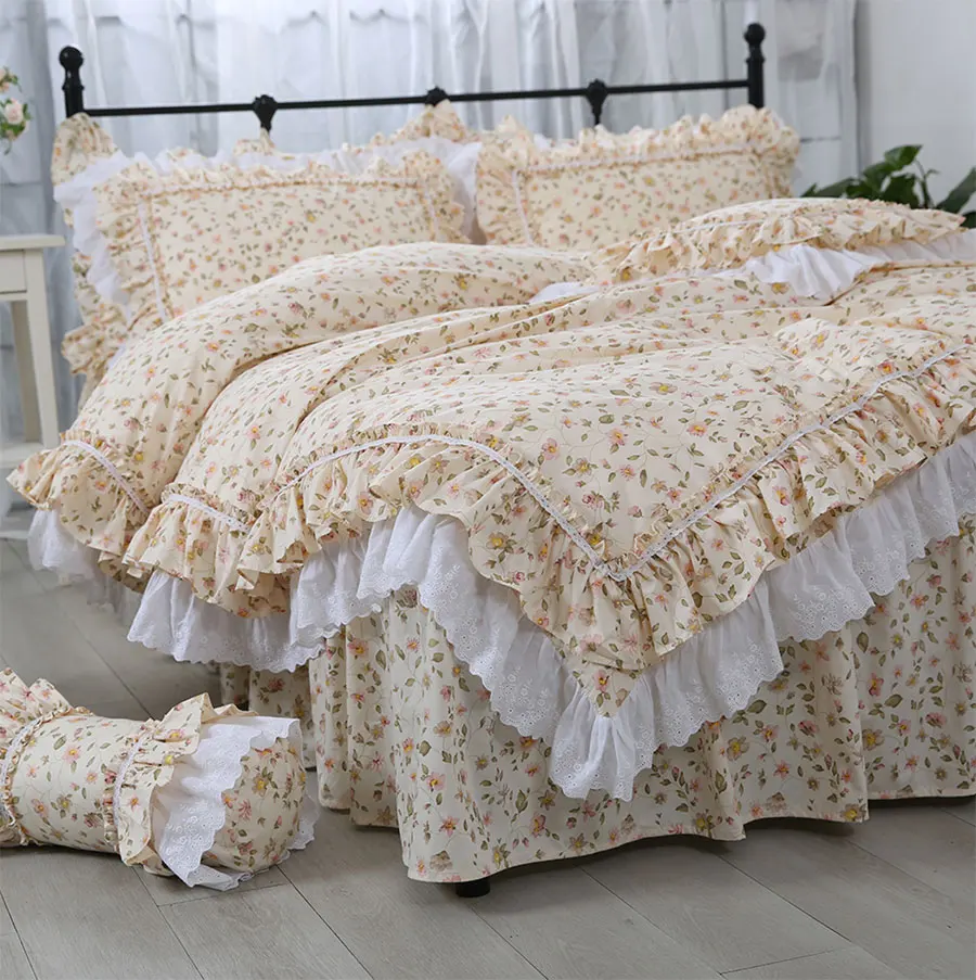 Деревенский цветок постельных принадлежностей девушка две полный Король