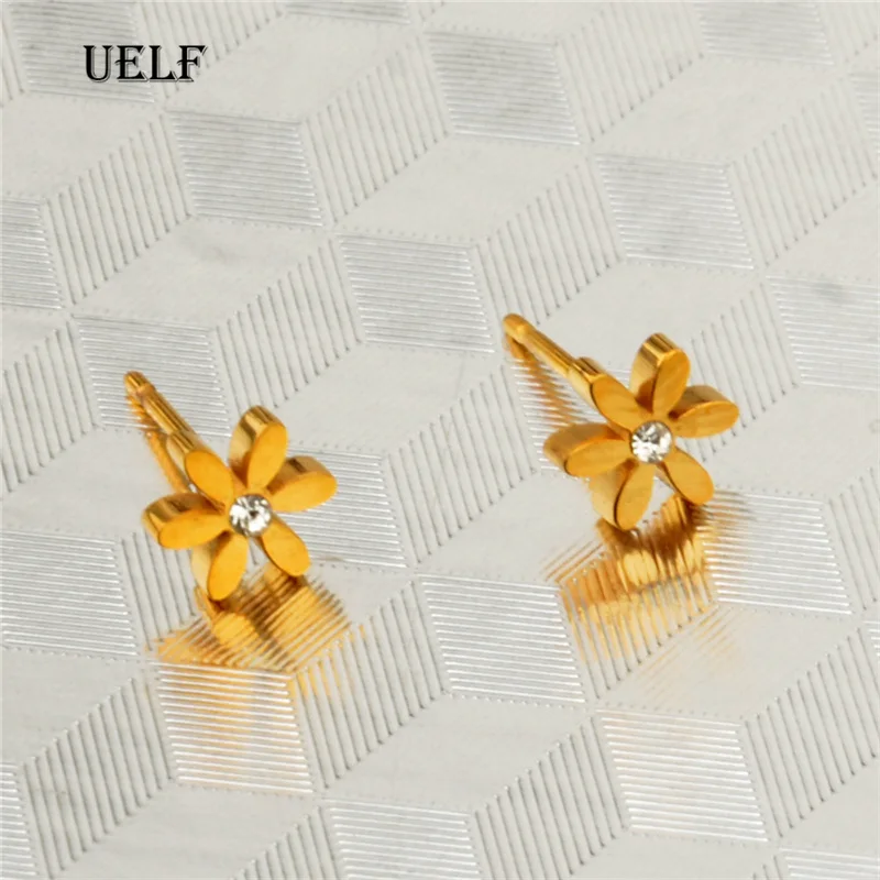 Uelf 2019 новейший дизайн бренда ушное кольцо золотого цвета серьги в форме цветка