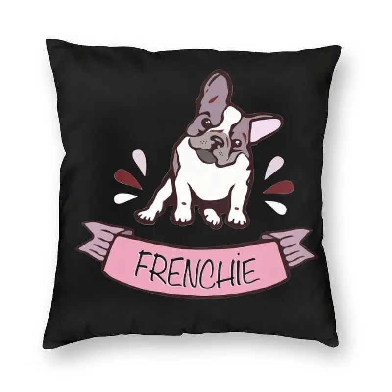 

French Bulldog Cushion Cover 40x40 Polyester Frenchie Dog Lover Throw Pillow Case for Sofa Square Pillowcase Bedroom Decoration