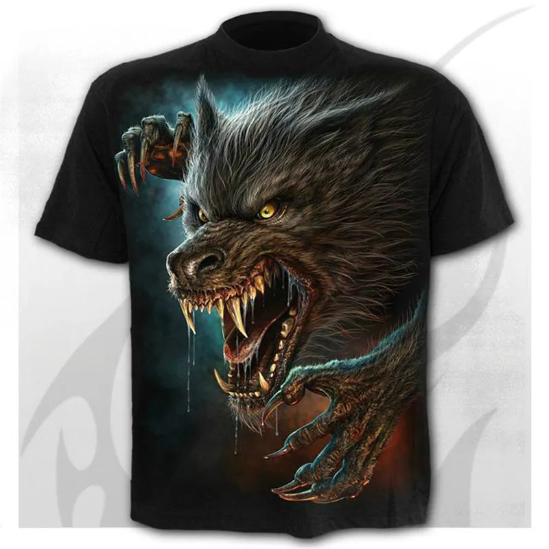

Skull 3D horror skull print loose casual short-sleeved fashion trend T-shirt O-neck top 2021 summer new style