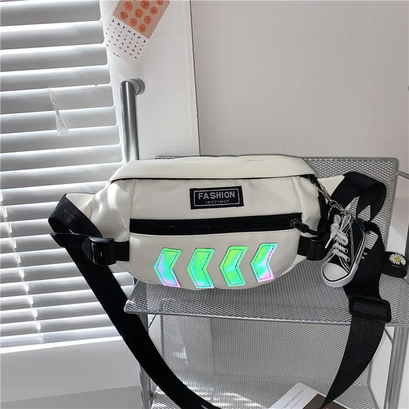 

Street Fashion Fluorescence Arrow Shape Women's Waist Bag Female Fanny Pack Shoulder Crossbody Chest Bags Banana Hip Pocket