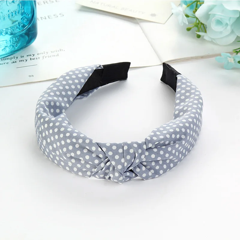 Ободок для волос в британском стиле Женский хлопковый обруч с узлом полосатый