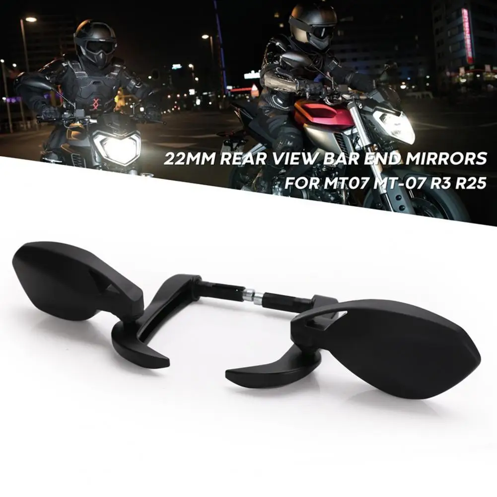 

Side Mirror Easy Installation Compact 22mm Motorcycle Rear View Mirror for Yamaha MT07 R3 R25