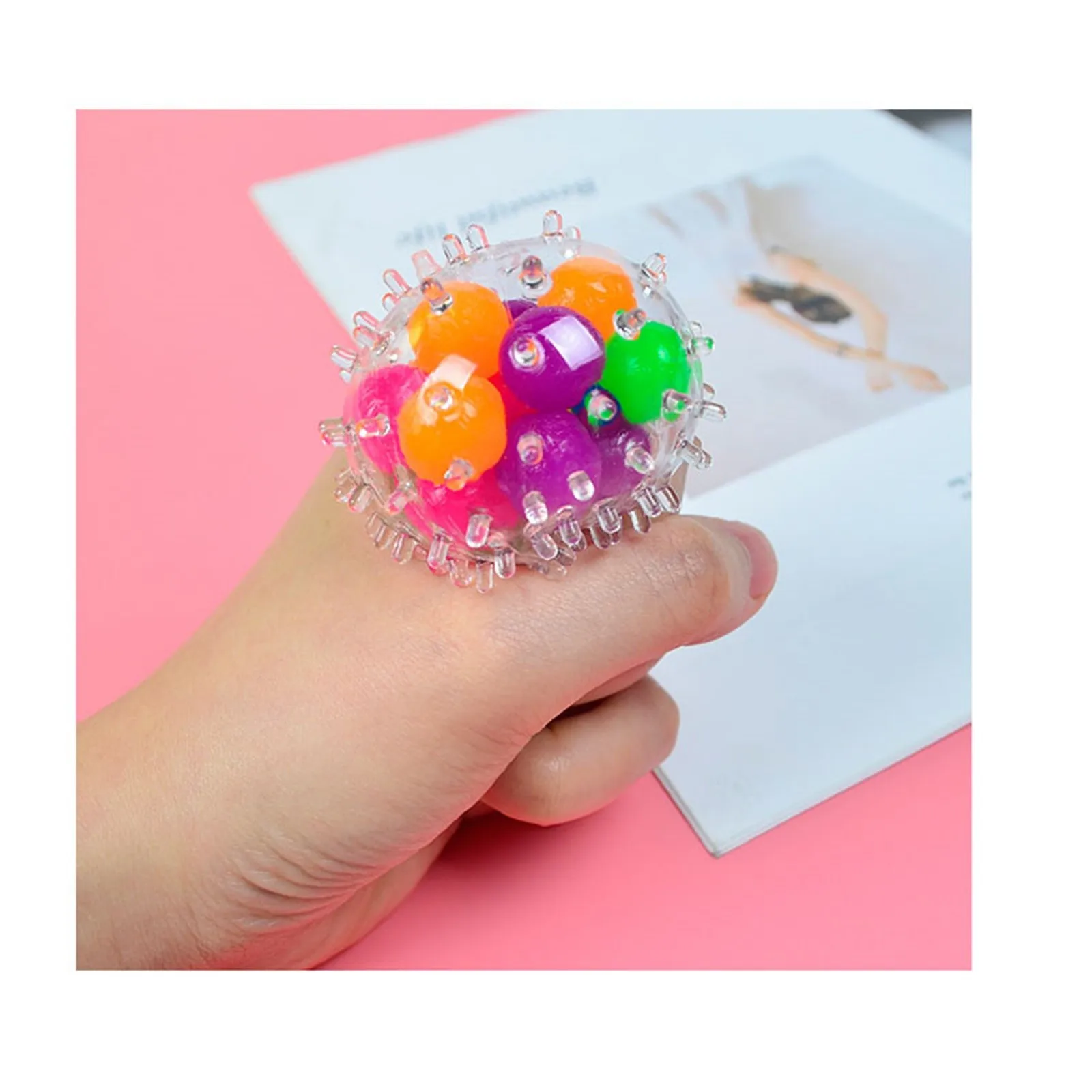 

Stress Spongy Rainbow Ball Stress Face Reliever Colorful Ball Autism Mood Squeeze Relief Healthy Toys Funny Children Toys Gifts
