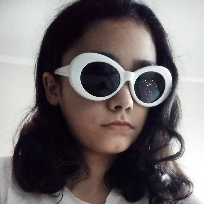 2021 goggle очки в стиле Курта Кобейна Овальные Солнцезащитные дамские Модные Горячая